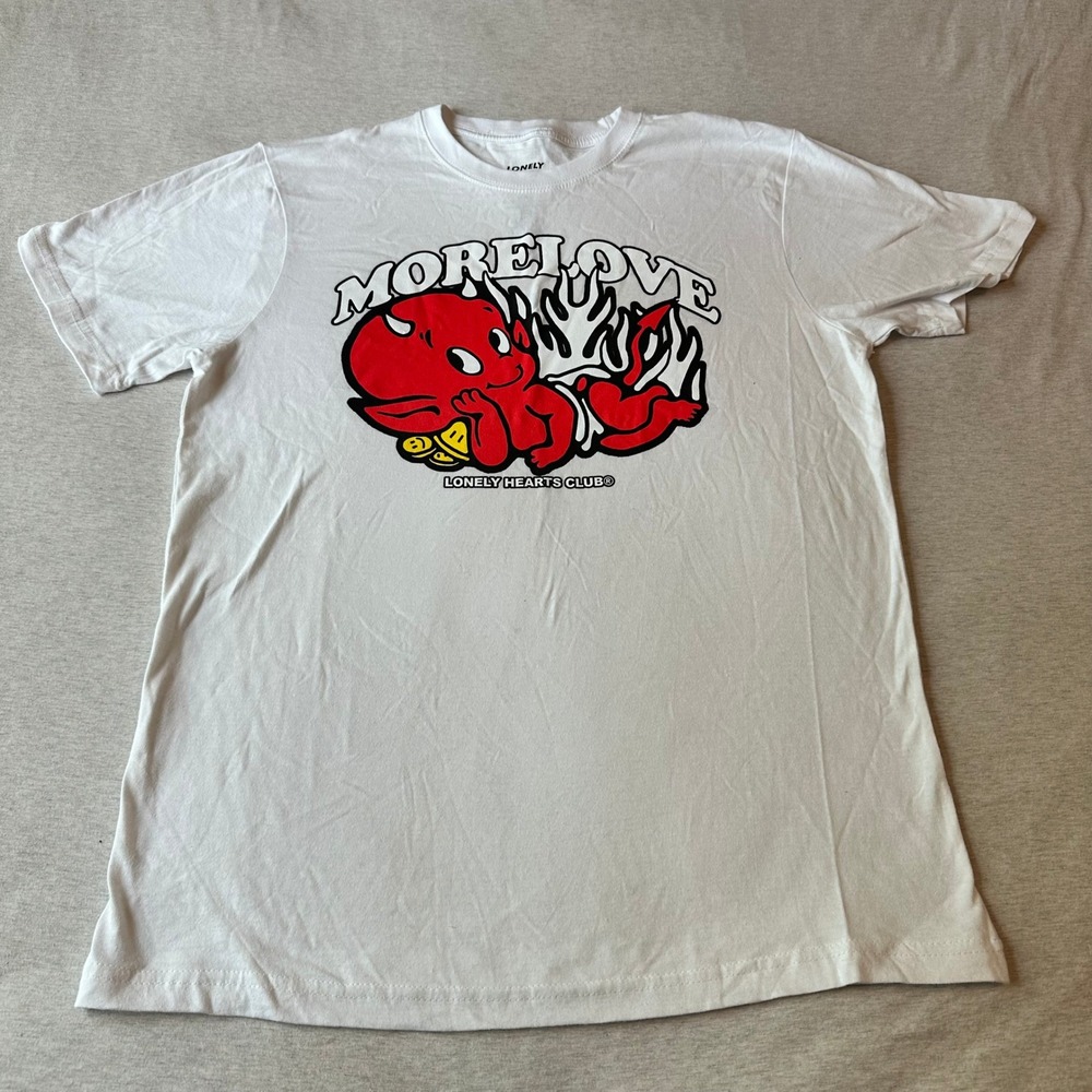 Lonely‎ Hearts Club More Love Baby Devil Graphic T-Shirt Mens Medium White